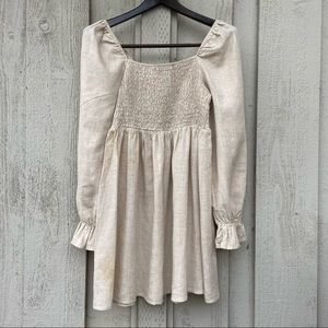 Vici Collection Smocked Long-sleeve Babydoll Dress - Size M